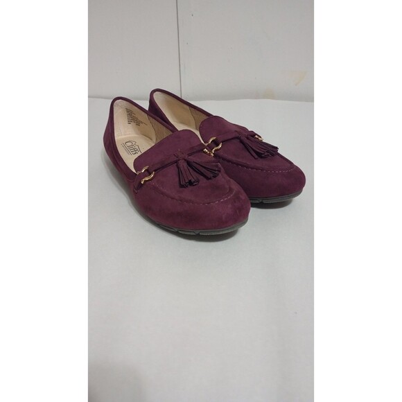 Women's Cliffs By White Mountain Gainful Purple Suede Slip On Loafers Sz 7.5 - Picture 2 of 6